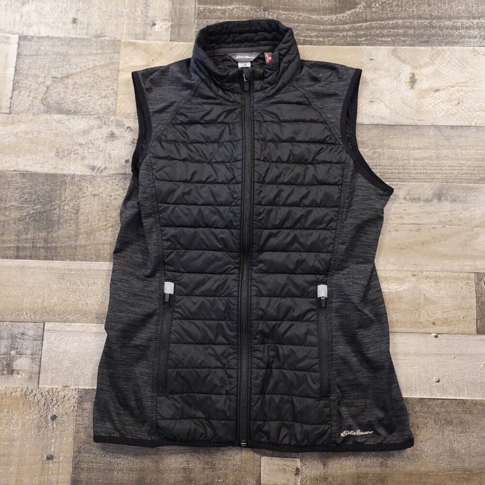 Eddie Bauer Primaloft hybrid puffer vest women's medium black